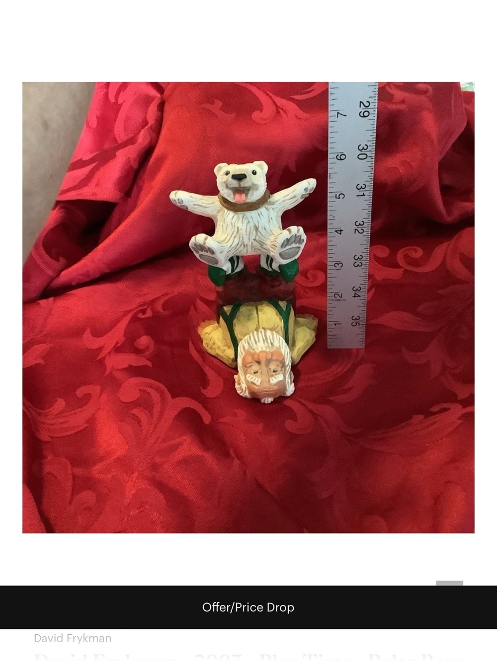 David Frykman with Polar Bear Holiday Figurine